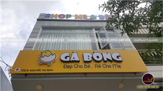 Bảng hiệu shop thời trang trẻ em Gà Bông