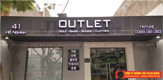 Bảng hiệu chữ mica nổi shop thời trang OUTLET